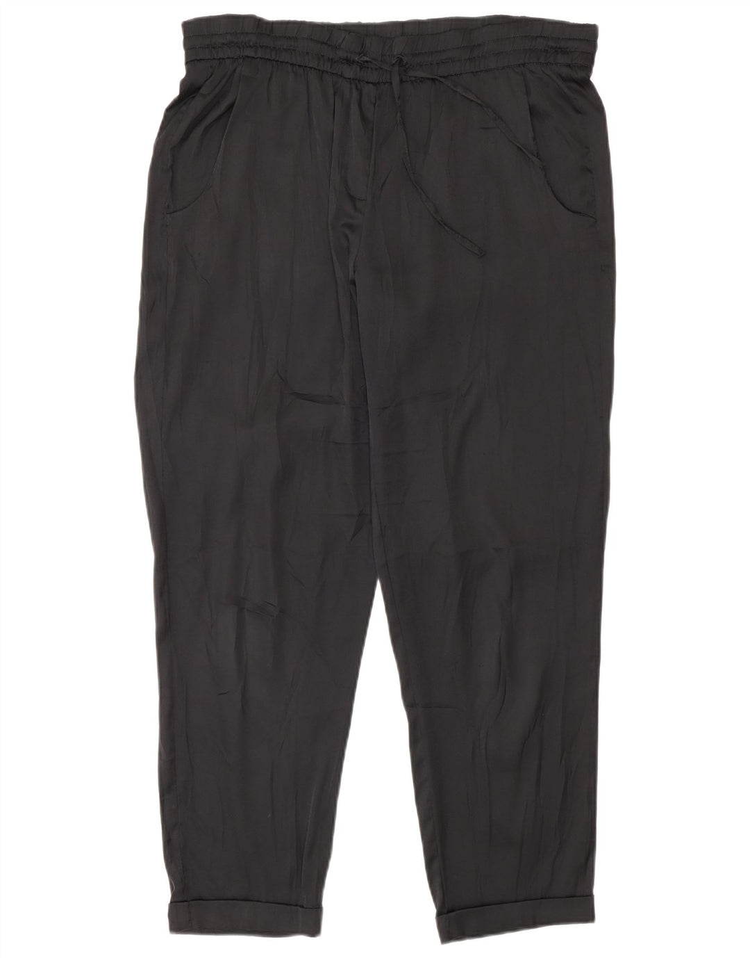 Benetton Γυναικείο Κανονικό Παντελόνι Casual Medium W30 L27 Μαύρο Πολυεστέρας