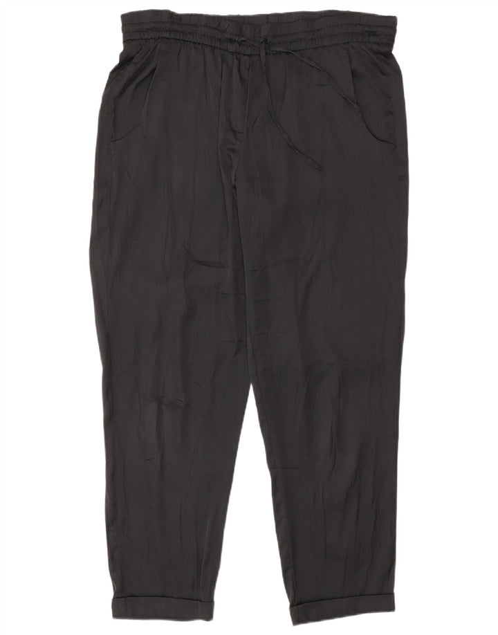 Benetton Γυναικείο Κανονικό Παντελόνι Casual Medium W30 L27 Μαύρο Πολυεστέρας