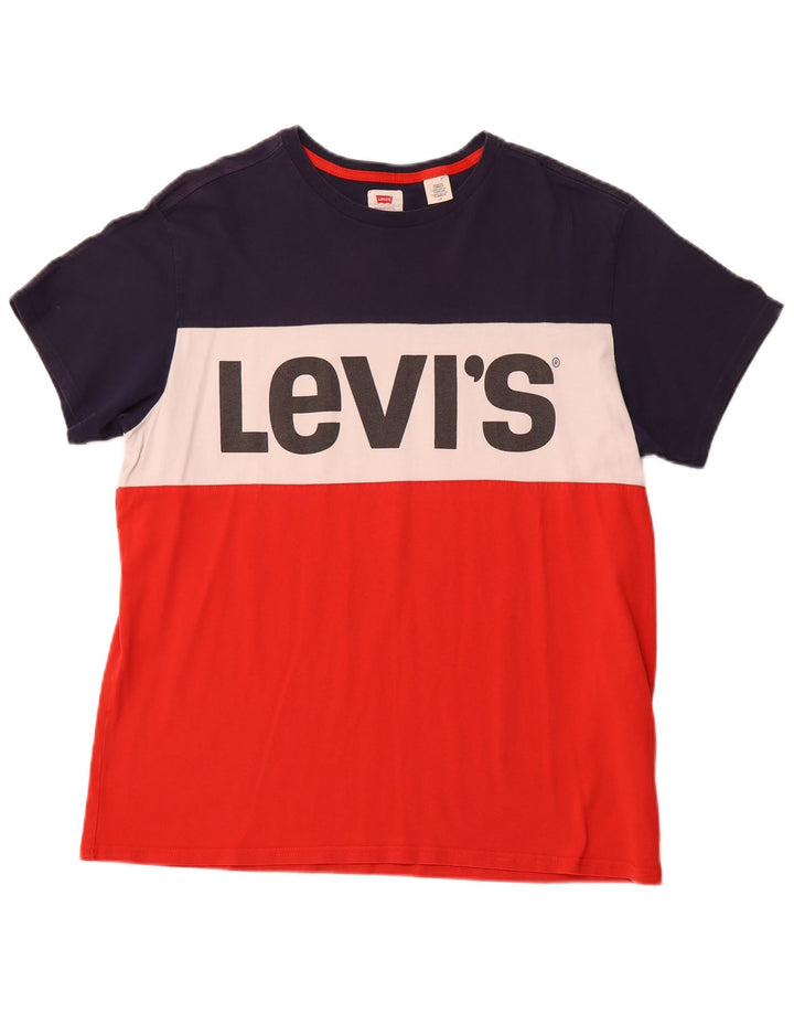Ανδρικό γραφικό μπλουζάκι LEVI'S Top μεγάλο πολύχρωμο βαμβακερό μπλοκ