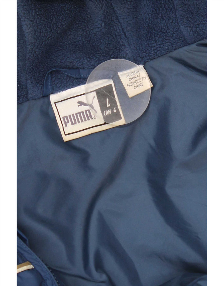 Puma Ανδρικό μπουφάν με κουκούλα αντιανεμικό UK 40 Large Navy Blue