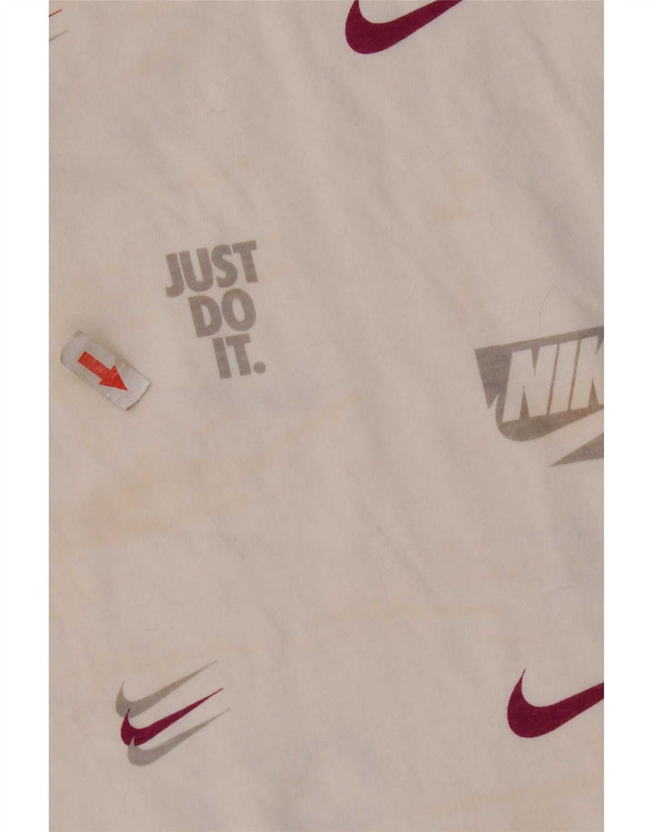 Ανδρικό γραφικό μπλουζάκι Nike, μεγάλο λευκό βαμβακερό