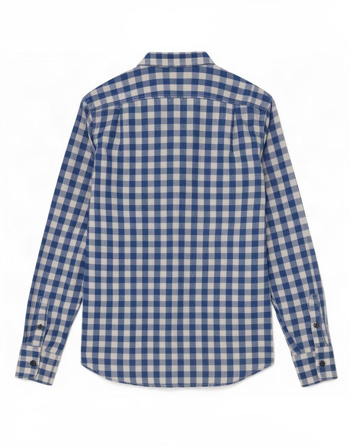 Ανδρικό πουκάμισο Superdry μεγάλο μπλε βαμβακερό Gingham