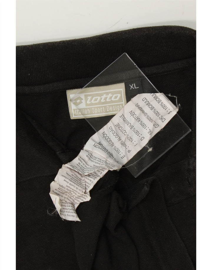 LOTTO Mens Polo Shirt XL Black Cotton Vintage Lotto and Second-Hand Lotto from Messina Hembry 