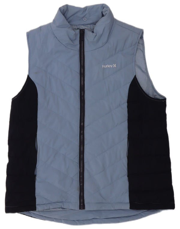 Hurley Ανδρικό padded Gilet UK 40 Large Blue Colourblock Βαμβακερό