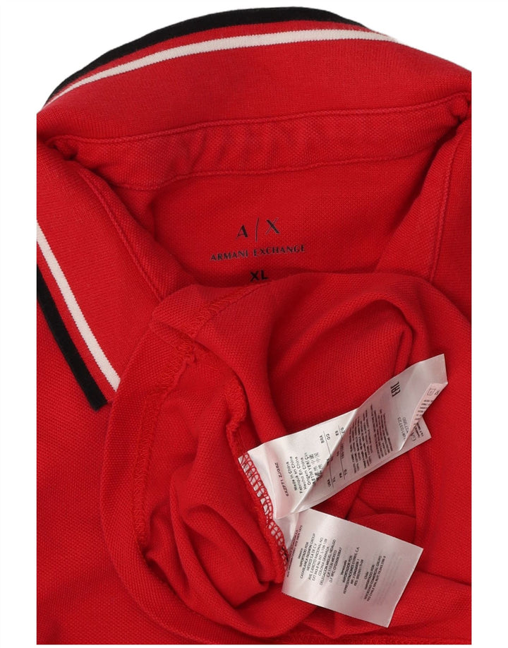 Armani Exchange Ανδρικό Πόλο Μπλουζάκι XL Κόκκινο βαμβακερό