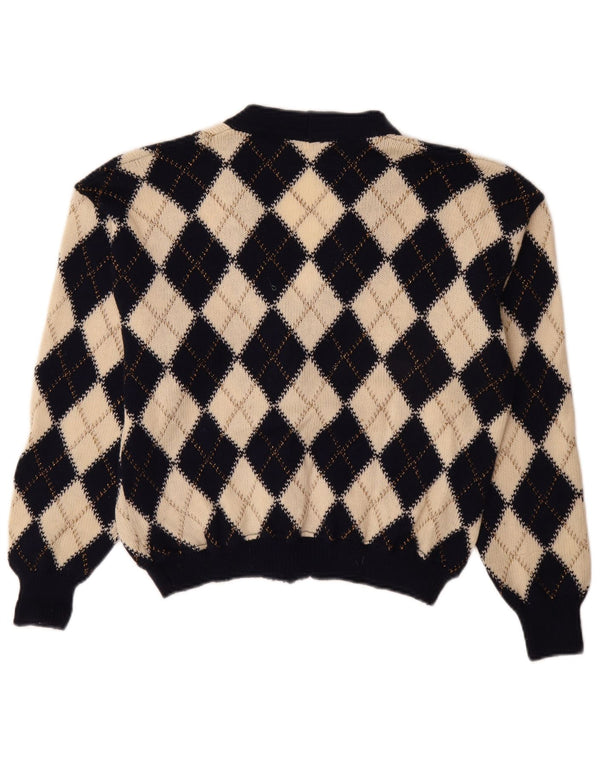 Vintage γυναικεία ζακέτα πουλόβερ IT 48 XL Beige Argyle/Diamond