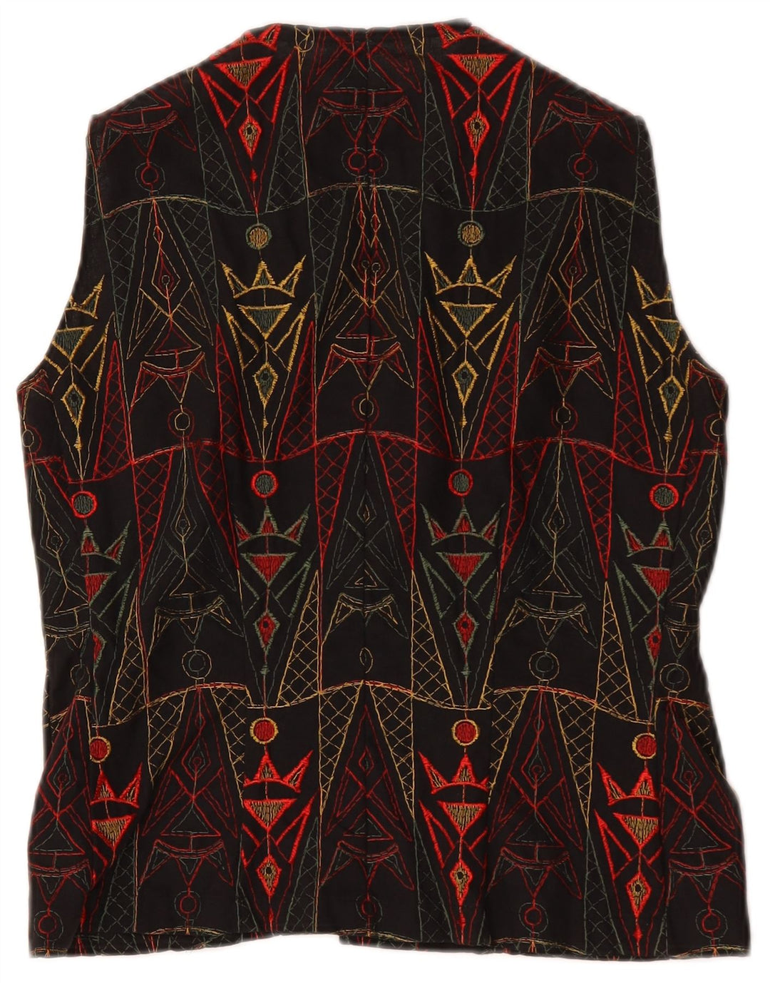 Vintage Γυναικείο Γιλέκο UK 12 Medium Black Geometric