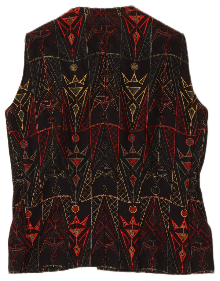 Vintage Γυναικείο Γιλέκο UK 12 Medium Black Geometric