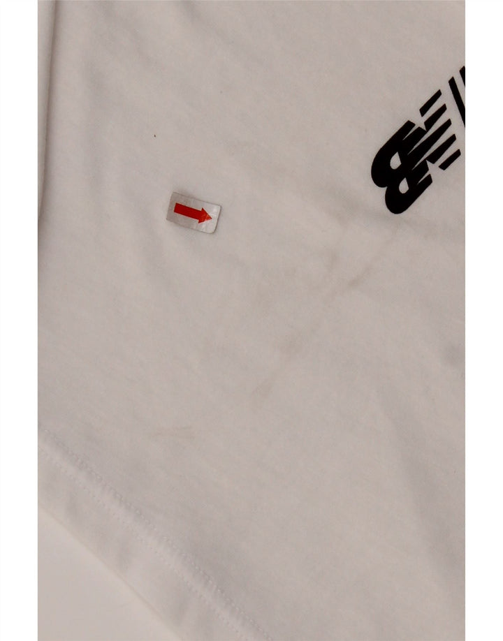 Γυναικείο γραφικό μπλουζάκι NEW BALANCE Top UK 10 Small White βαμβακερό