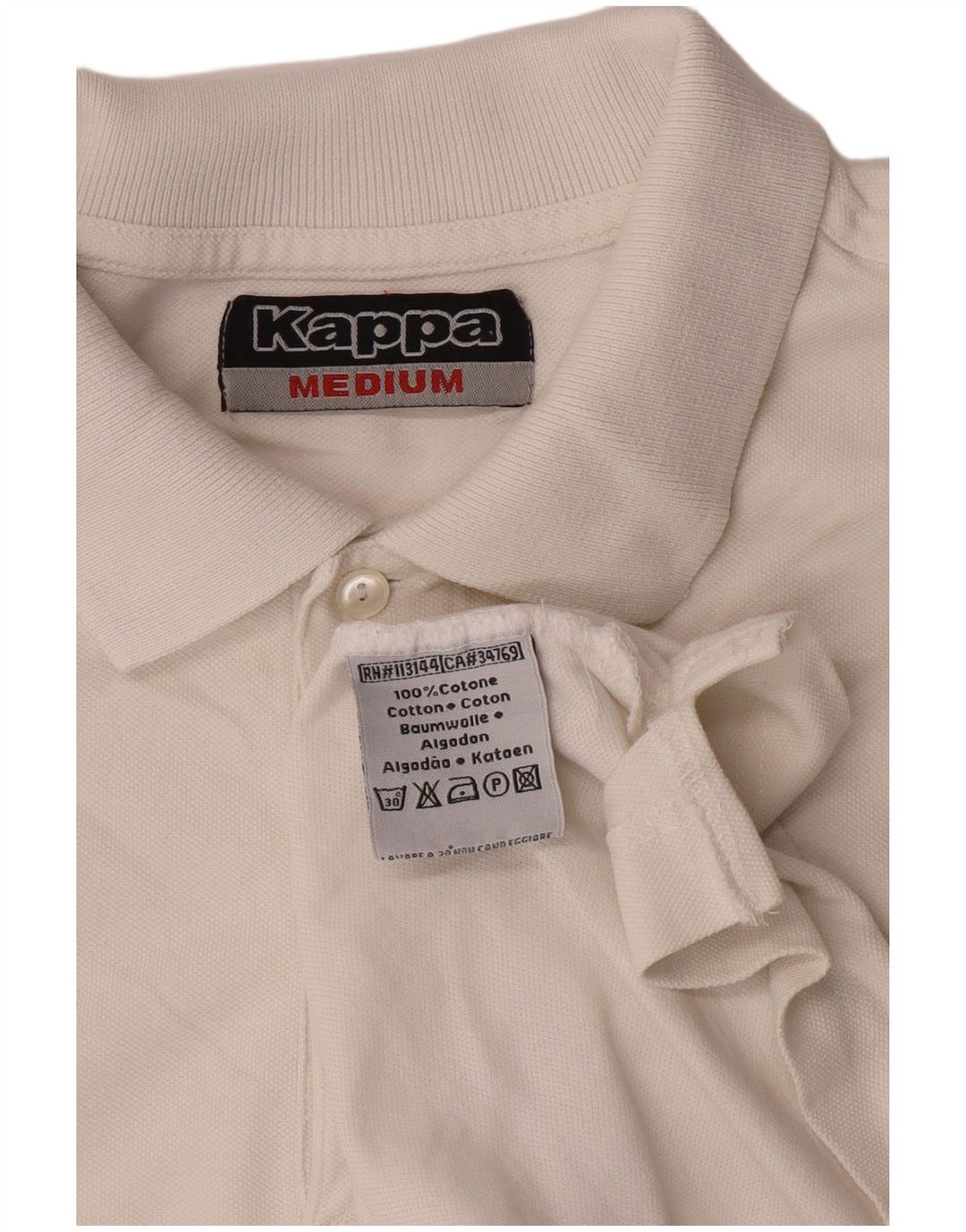 Ανδρικό μπλουζάκι πόλο Kappa, μεσαίο λευκό βαμβακερό