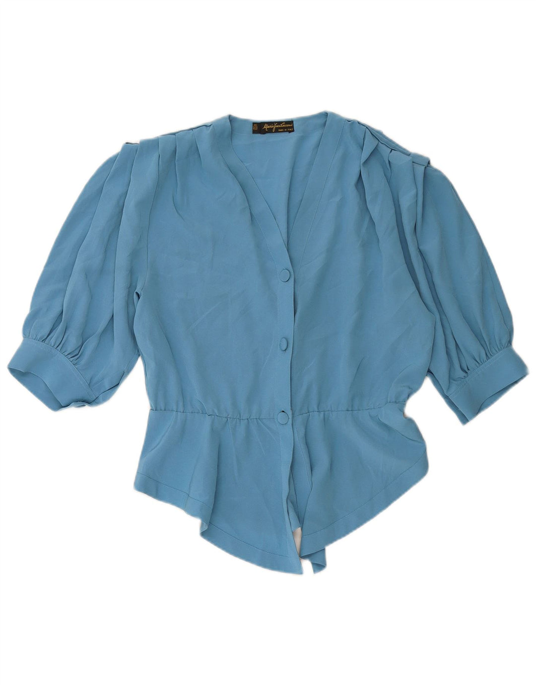 MARIO PUCCI CECCONI Γυναικείο κοντομάνικο πουκάμισο μπλούζα IT 42 Μεσαίο μπλε