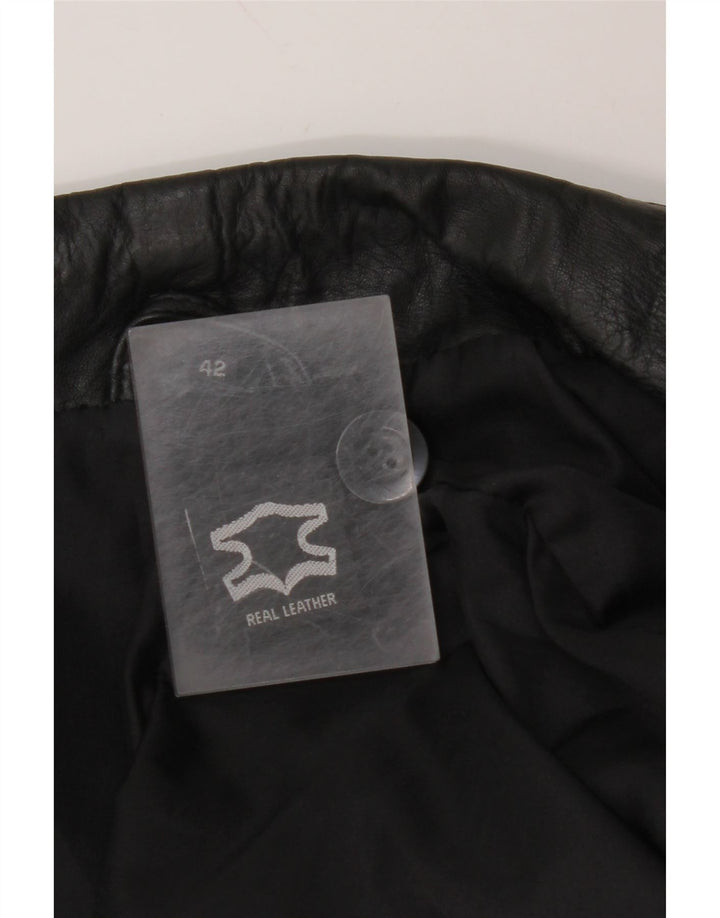 VINTAGE Ανδρικό Δερμάτινο Παλτό UK 42 XL Μαύρο Δερμάτινο