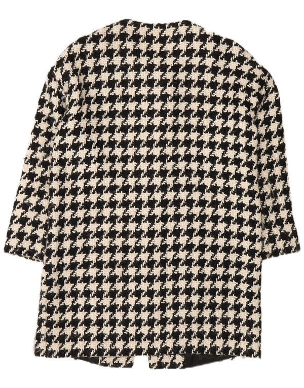 Γυναικείο παλτό Benetton Oversized UK 10 Small Black Houndstooth Acrylic