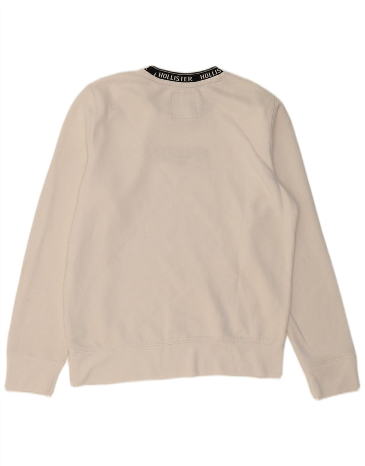 Ανδρικό γραφικό φούτερ HOLLISTER, μεσαίο λευκό βαμβακερό