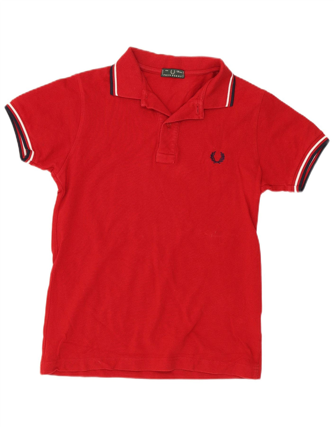Fred Perry Boys Polo πουκάμισο 11-12 ετών κόκκινο βαμβακερό