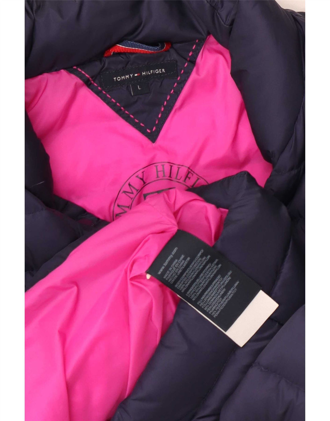 Tommy Hilfiger Γυναικείο μπουφάν UK 16 Large Navy Blue Nylon