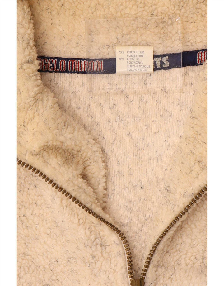 Angelo Muroni Ανδρικό φερμουάρ με λαιμόκοψη Fleece Jumper XL Beige Flecked Polyester