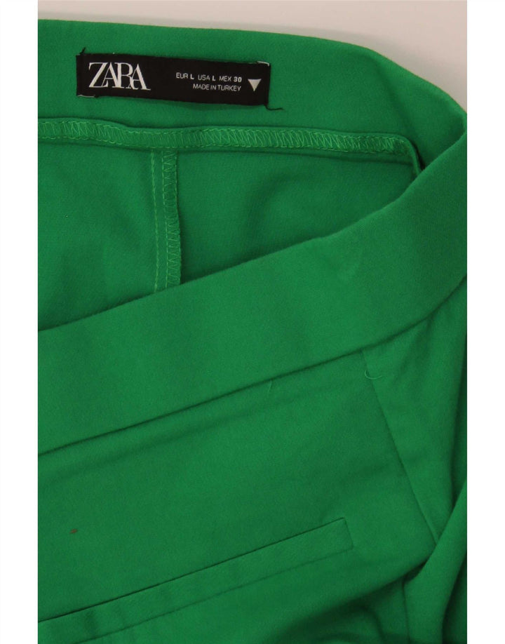 Zara Γυναικείο Bootcut Casual Παντελόνι Μεγάλο W30 L26 Πράσινο