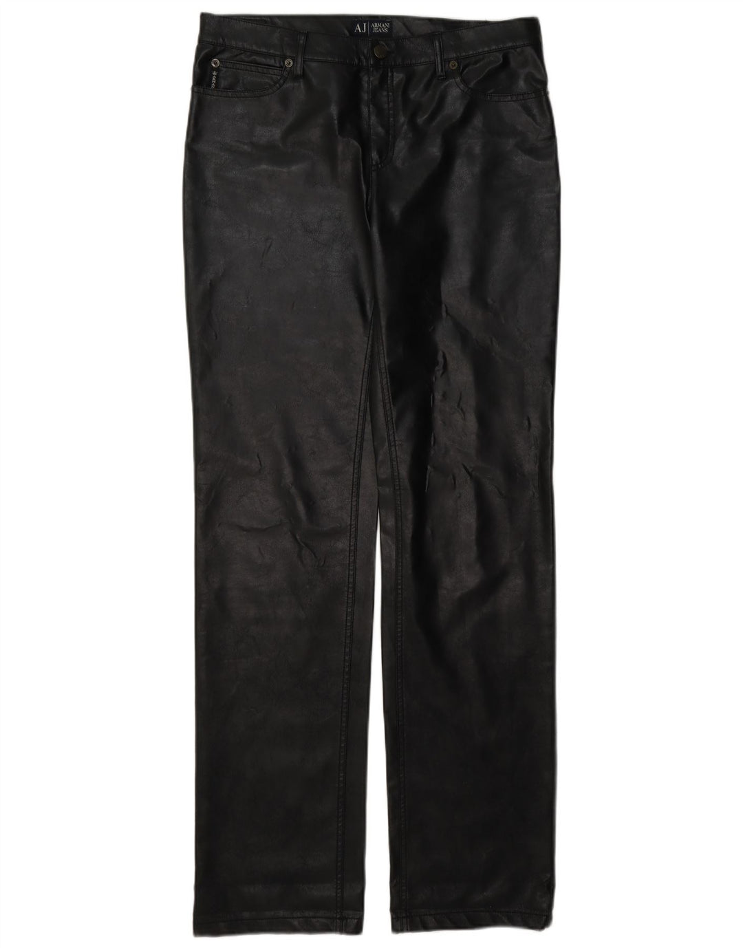 Armani Γυναικείο Δερμάτινο Παντελόνι W30 L35 Μαύρο