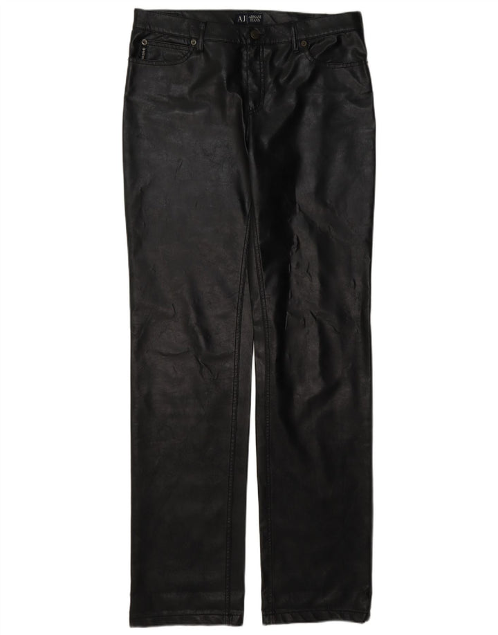 Armani Γυναικείο Δερμάτινο Παντελόνι W30 L35 Μαύρο