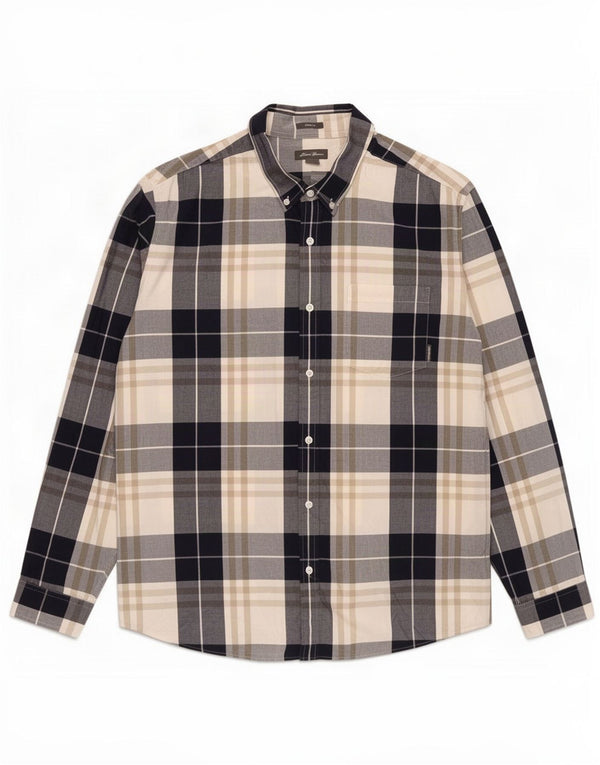 Eddie Bauer Ανδρικό πουκάμισο Classic Fit 2XL Navy Blue Check Cotton