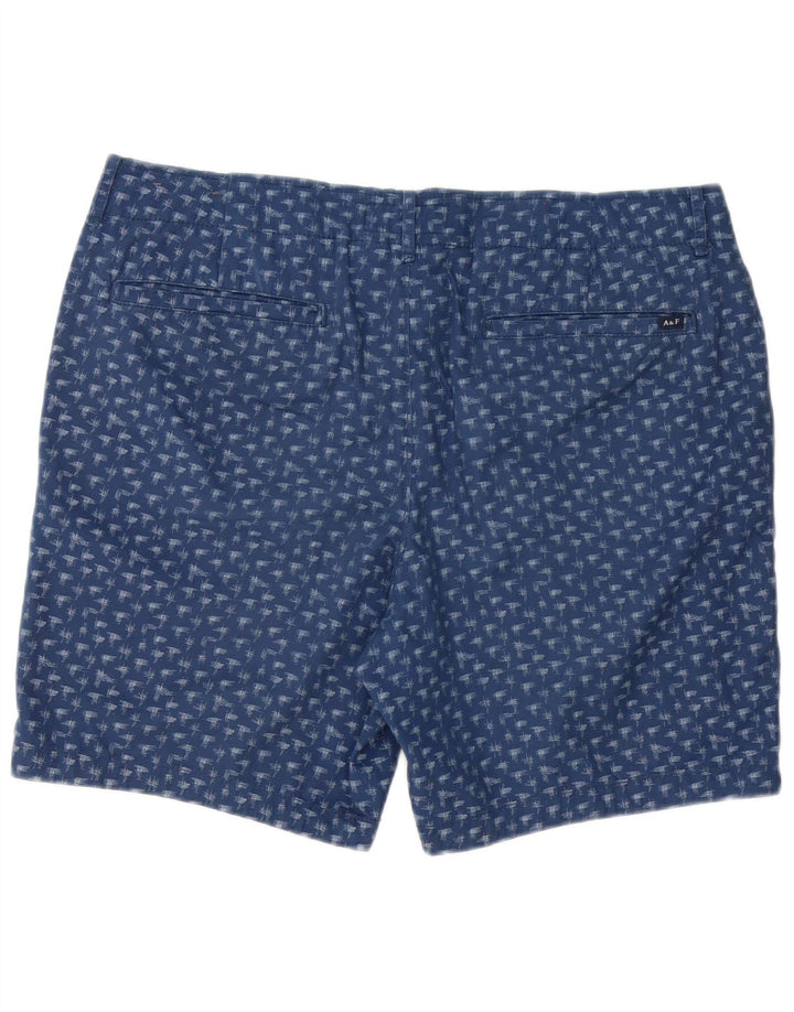 Abercrombie & Fitch Ανδρικό σορτς Chino με αφηρημένο σχέδιο W36 μεγάλο μπλε ναυτικό