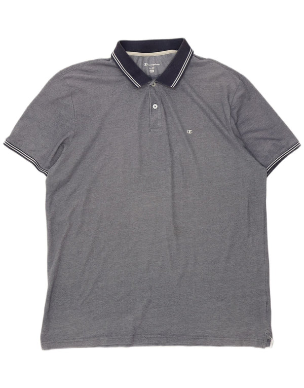 Ανδρικό μπλουζάκι πόλο Champion Easy Fit 4XL από βαμβακερό μπλε φλύκταινα