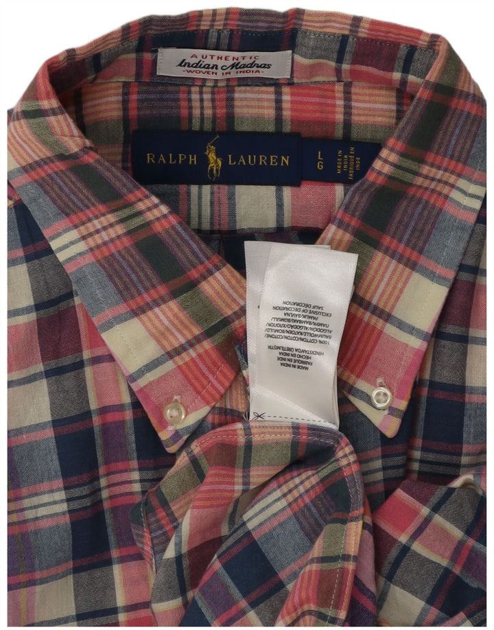 Ανδρικό κοντομάνικο πουκάμισο Ralph Lauren μεγάλο πολύχρωμο βαμβακερό