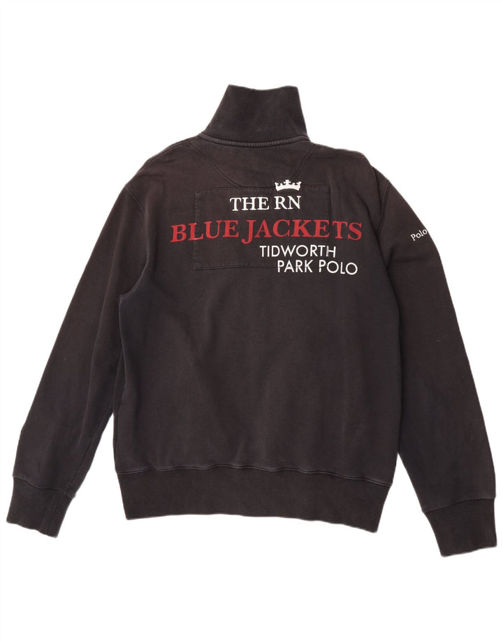 La Martina Ανδρική φόρμα με γραφικό φόρμα Top Jacket μεγάλο μαύρο βαμβακερό