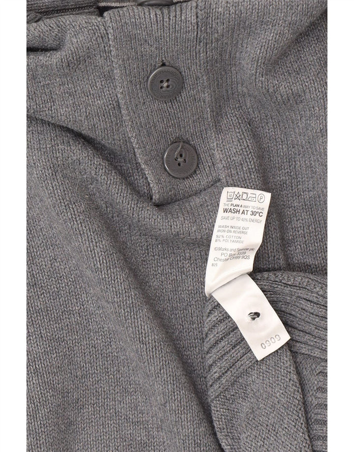 Ανδρικό πουλόβερ Marks & Spencer Blue Harbor με λαιμό 2XL γκρι