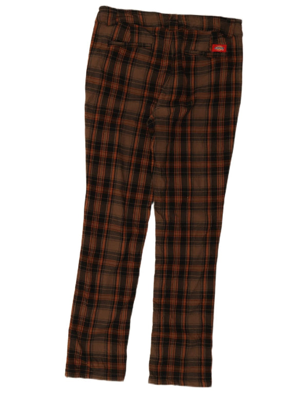 Dickies Γυναικείο Skinny Παντελόνι Chino US 13 Large W34 L30 Brown Check Rayon