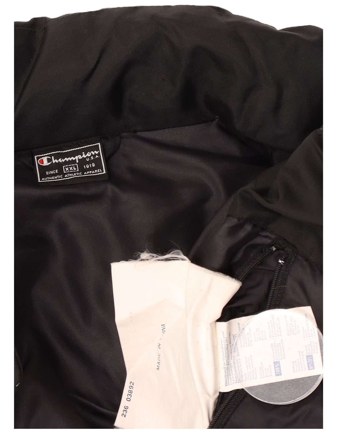 Champion Ανδρικό μπουφάν με επένδυση UK 44 2XL Μαύρο Πολυαμίδιο