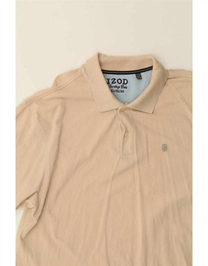 IZOD Mens Tall Polo Shirt XL Beige Cotton Vintage Izod and Second-Hand Izod from Messina Hembry 