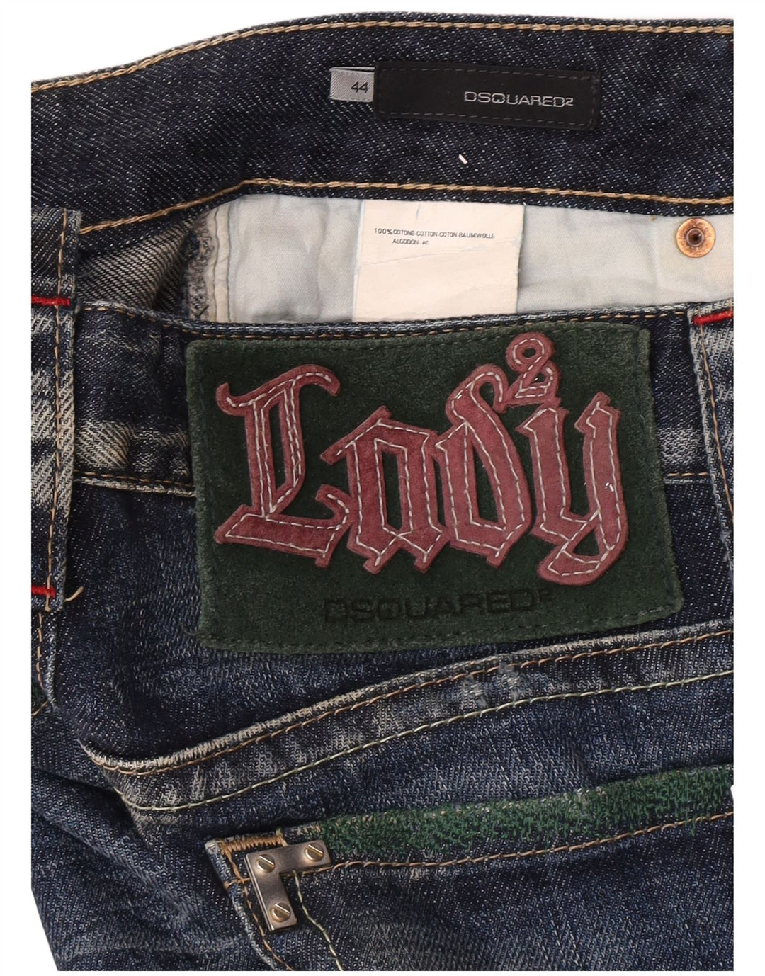 Dsquared2 Γυναικείο Super Low Straight Jeans IT 44 Medium W32 L35 Blue Spotted