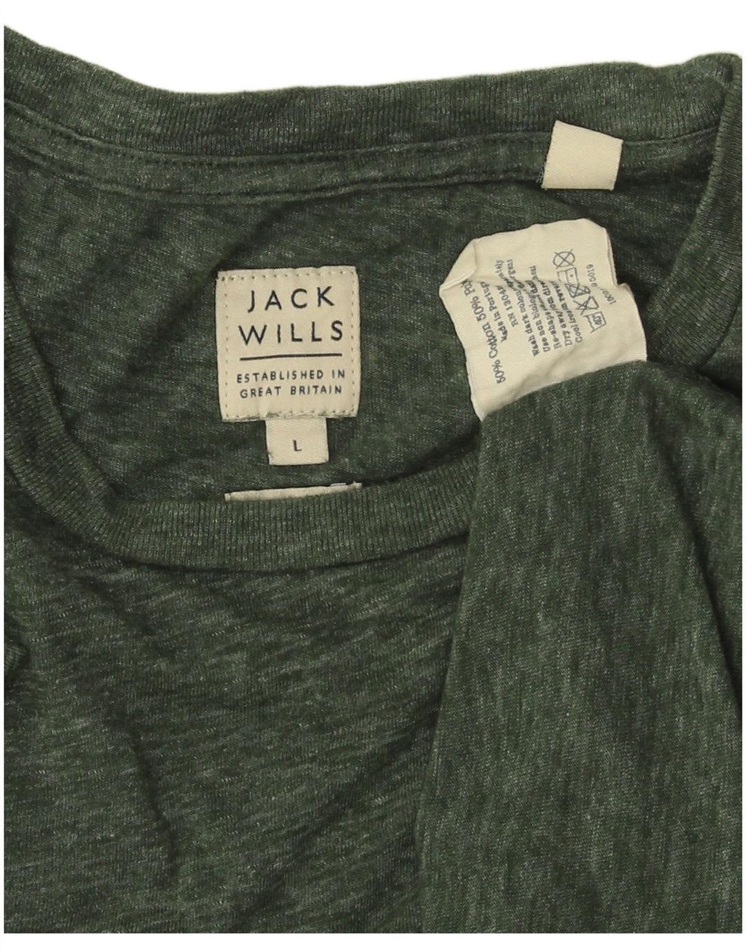 Ανδρικό μπλουζάκι JACK WILLS Μπλουζάκι μεγάλο πράσινο βαμβακερό