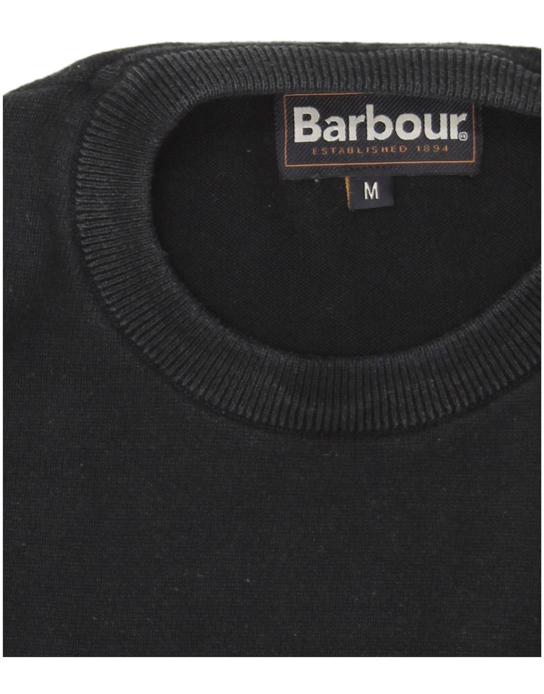 Ανδρικό πουλόβερ με λαιμόκοψη Barbour Medium Navy Βαμβακερό