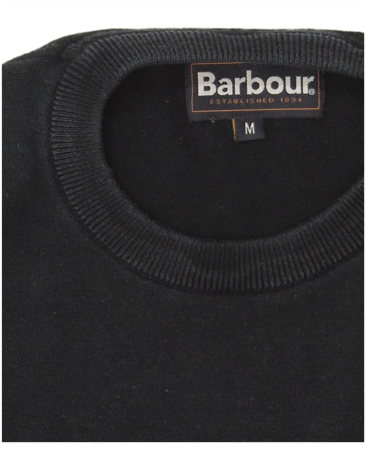 Ανδρικό πουλόβερ με λαιμόκοψη Barbour Medium Navy Βαμβακερό