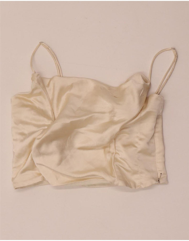 Zara Womens Crop Cami Top 14 Large Off White