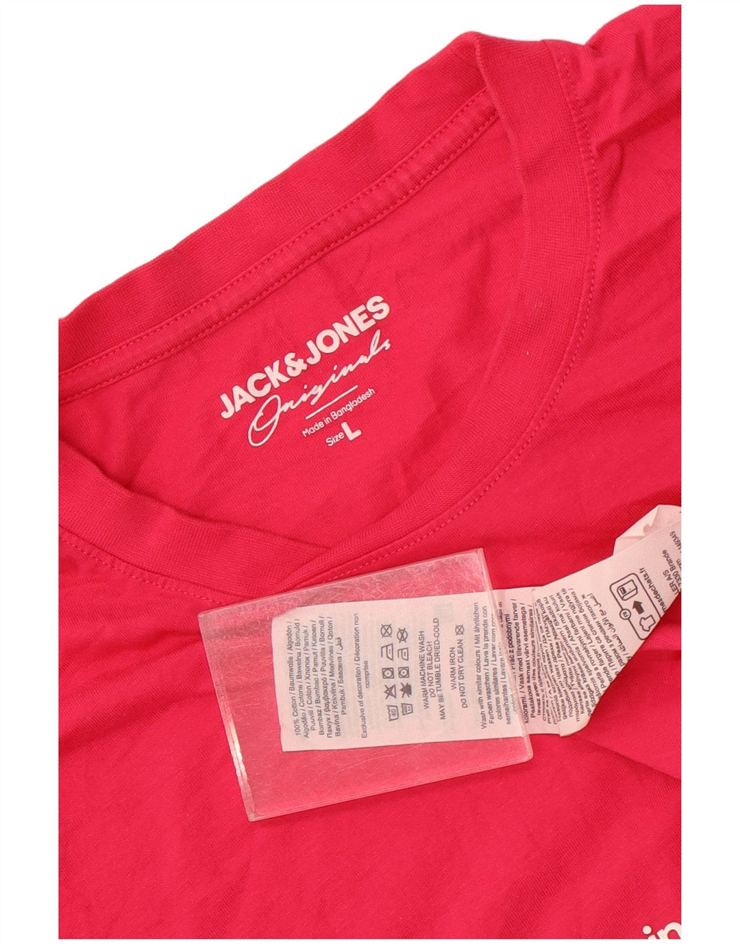 Jack & Jones Ανδρικό T-Shirt Top μεγάλο ροζ βαμβακερό