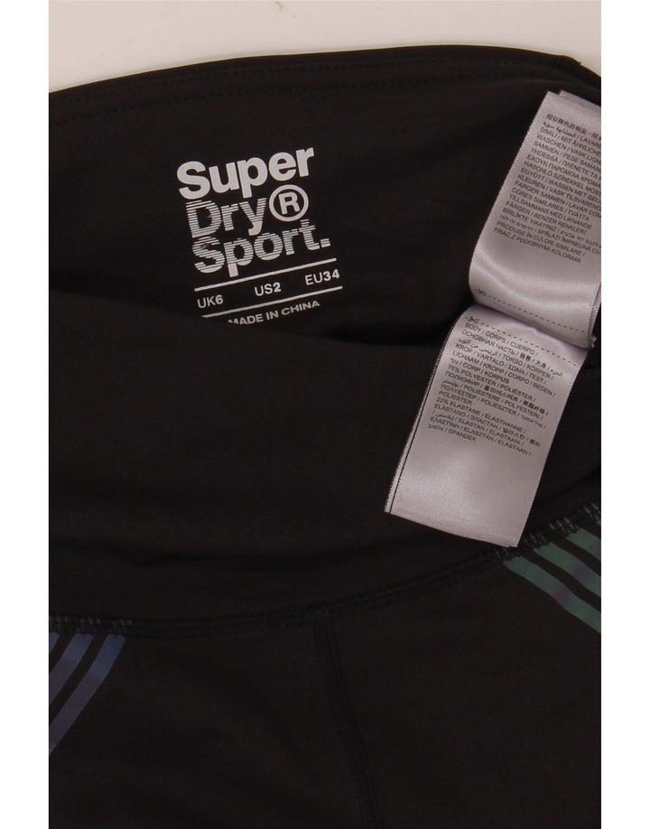 Γυναικεία γραφικά κολάν SUPERDRY UK 6 Small Black Polyester