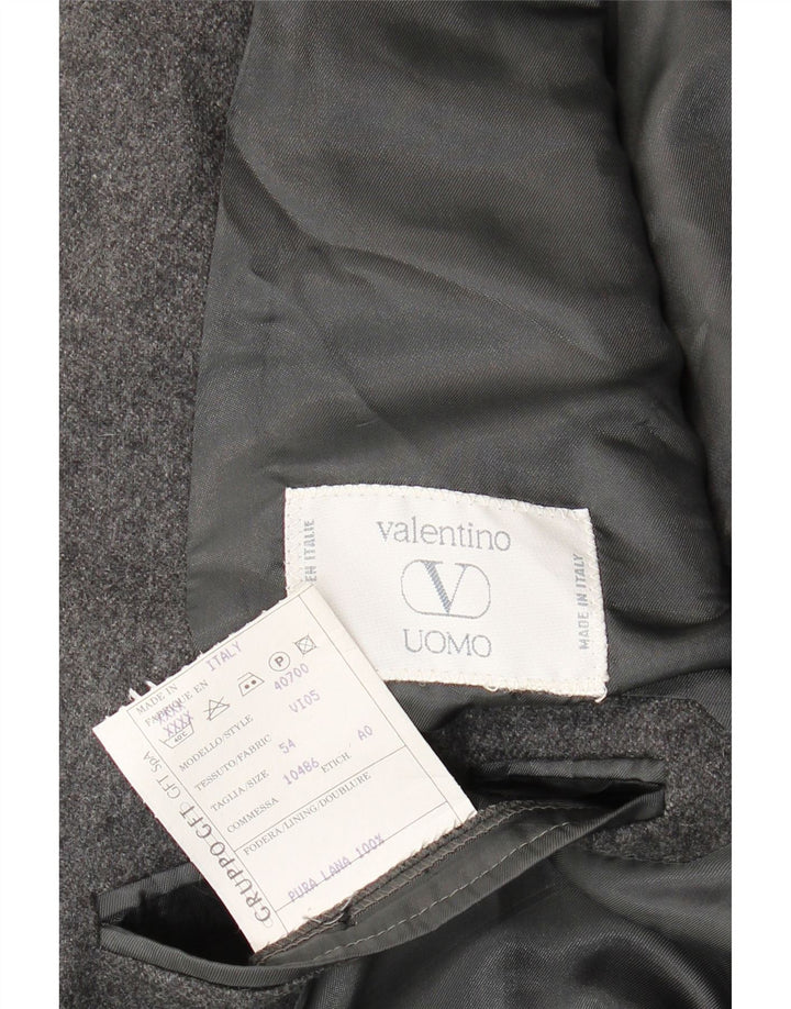 Valentino Ανδρικό μπουφάν σακάκι με 2 κουμπιά IT 54 2XL Γκρι παρθένο μαλλί