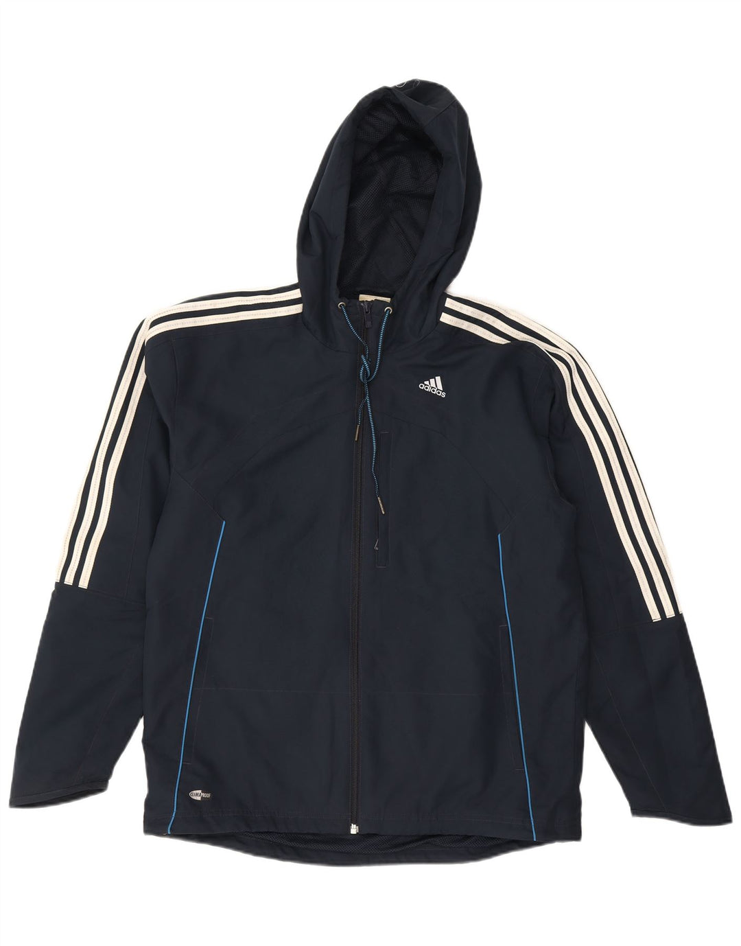Adidas Ανδρικό Clima Proof Rain Jacket UK 38/40 Medium Navy Blue Polyester