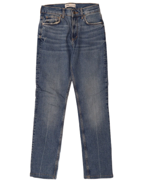 Zara Γυναικείο Straight Jeans EU 34 2XS W24 L29 Μπλε βαμβακερό