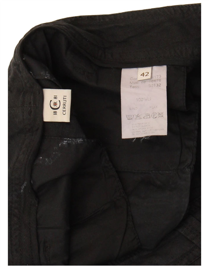 Ανδρικό σορτς Cargo Cerruti 1881 W32 Μεσαίο μαύρο λινό