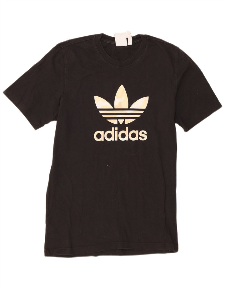 Ανδρικό γραφικό T-Shirt Adidas Top Μεσαίο μαύρο βαμβακερό