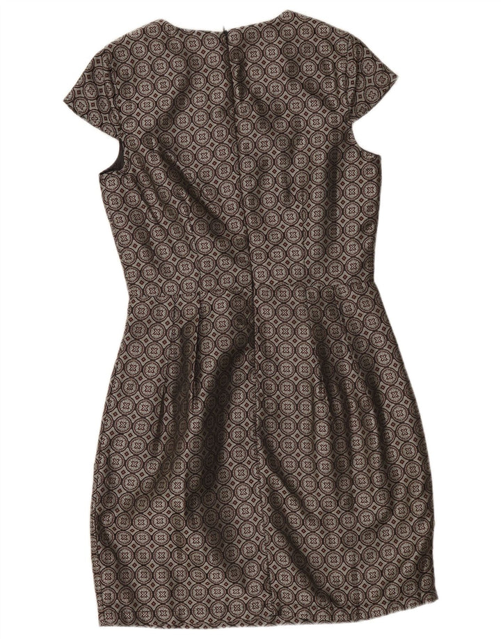 MARC ANGELO Womens Sheath Dress UK 10 Small Brown Ikat Polyester