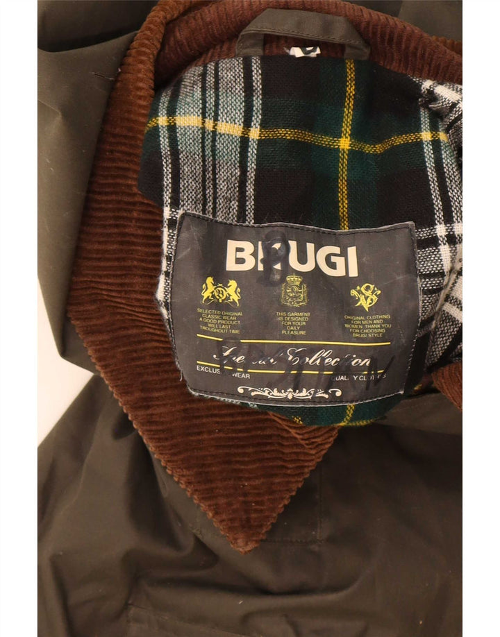 Brugi Ανδρικό κερωμένο βαμβακερό μπουφάν UK 40 Large Khaki Colourblock