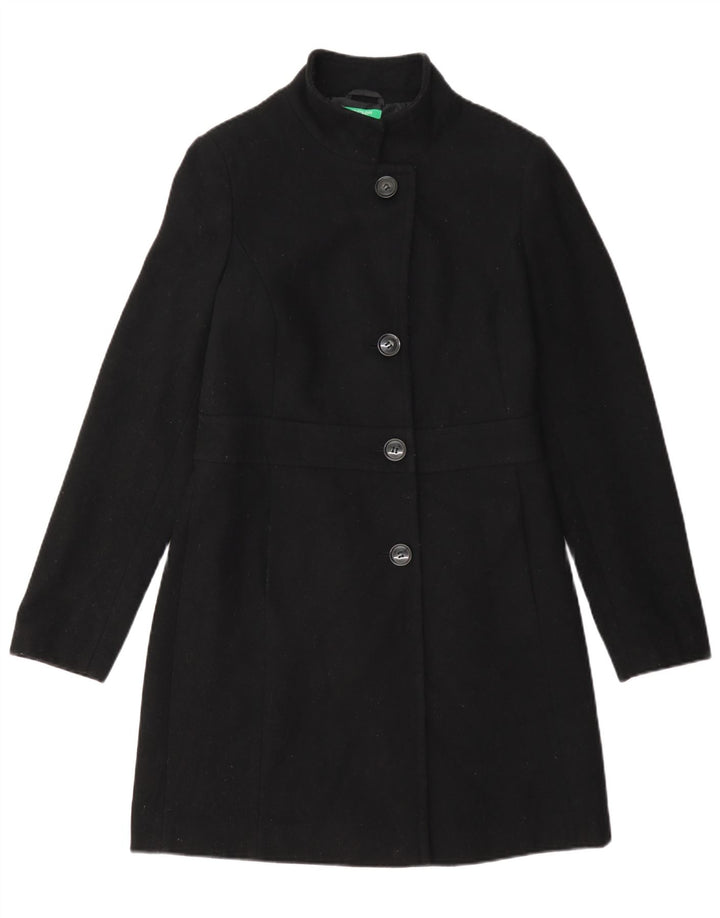 Benetton Γυναικείο παλτό UK 8 Small Black Wool