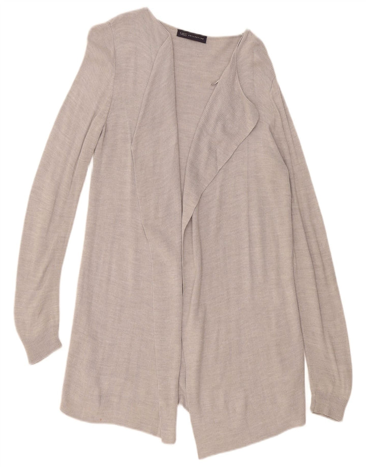 Marks & Spencer Γυναικείο Longline ανοιχτό πουλόβερ ζακέτα UK 10 Small Grey