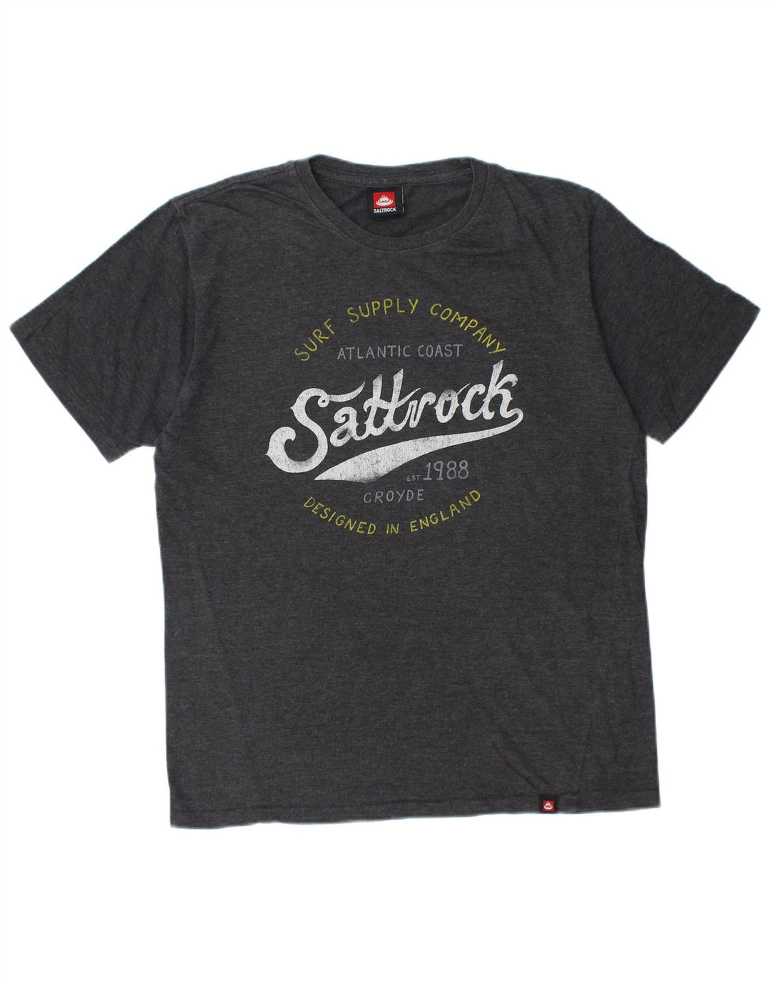 SALTROCK Ανδρικό γραφικό T-Shirt Top Μεσαίο γκρι βαμβακερό